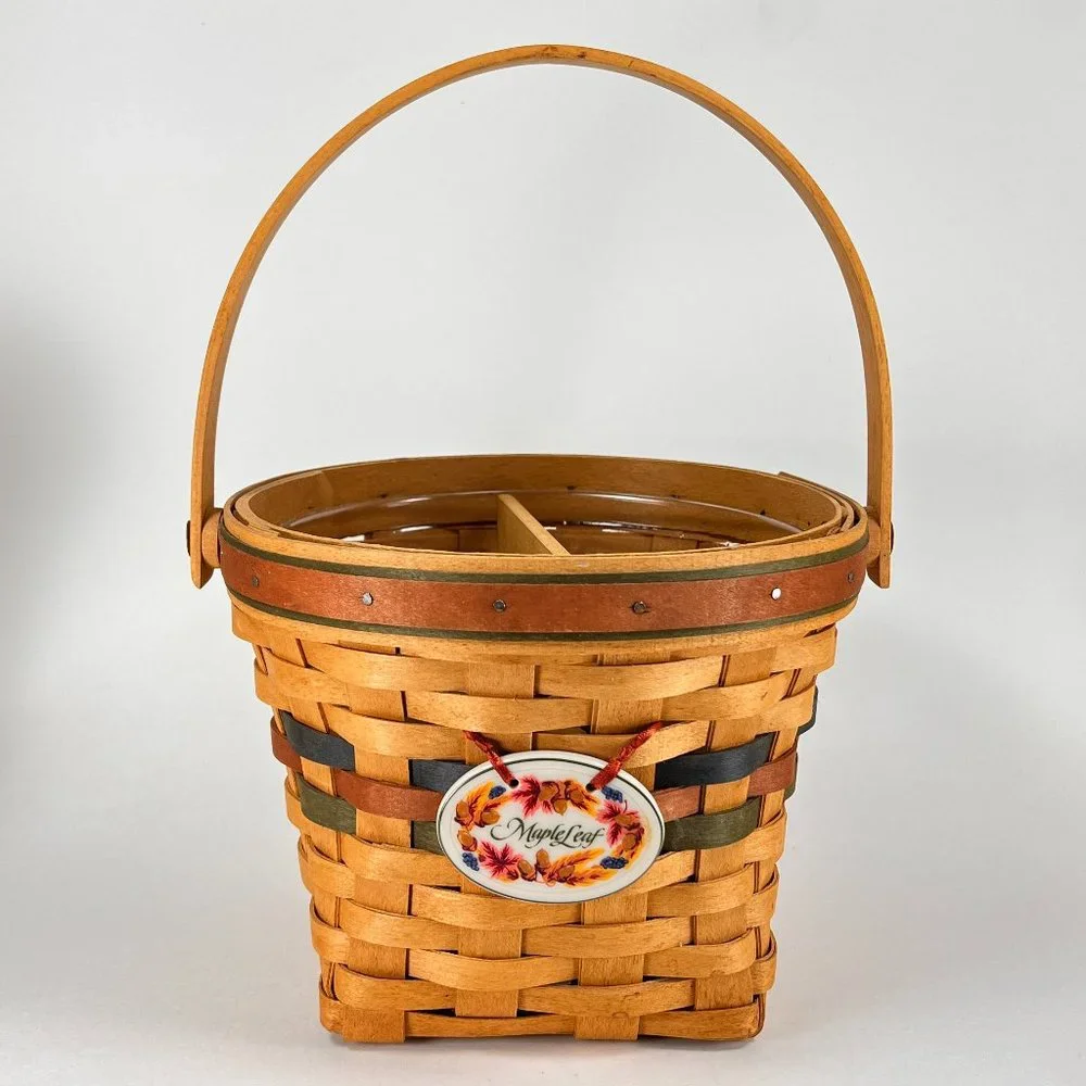 Vtg Longaberger Basket Maple Leaf Shades of Autumn Divider Protector 90s
